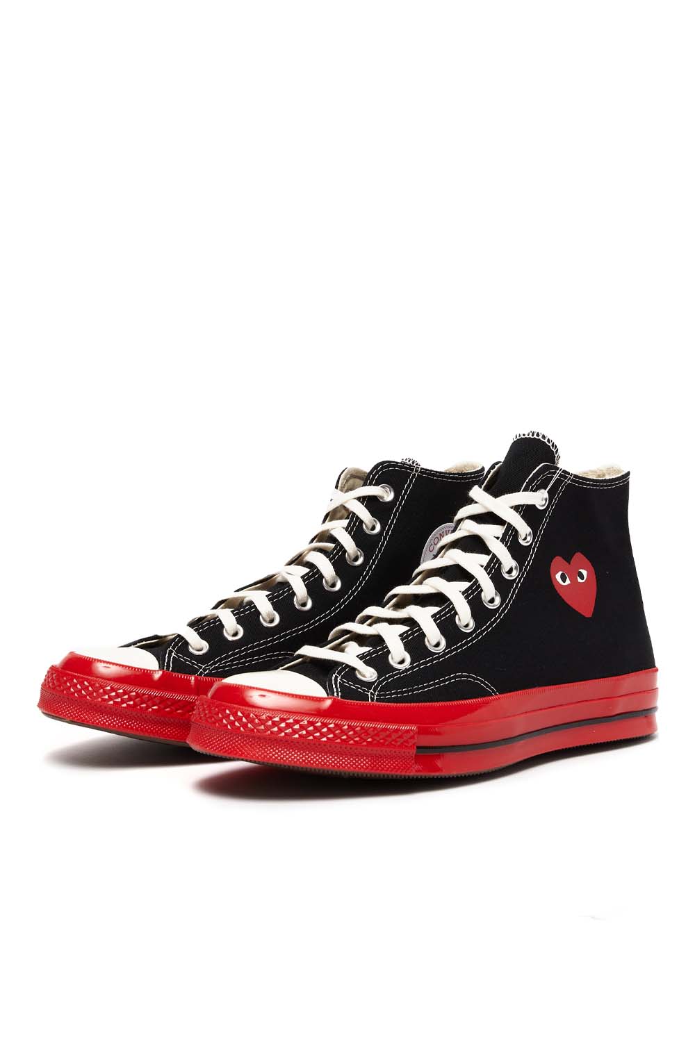 Comme des Garcons PLAY x Converse Chuck 70 High Shoes Black/Red - Image 2