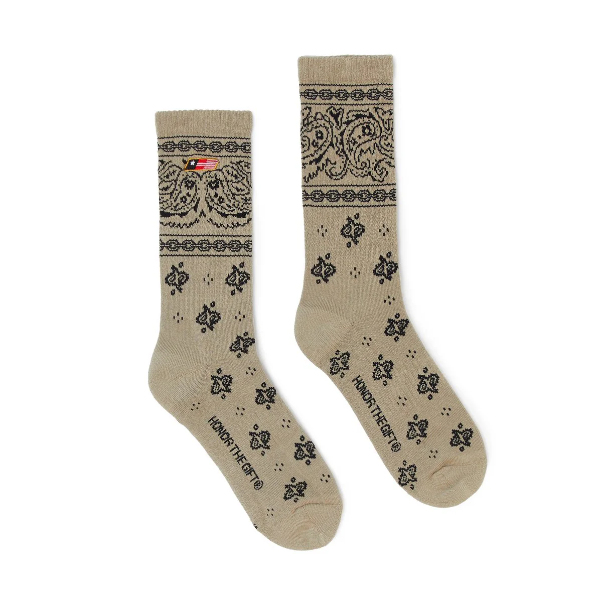 Honor The Gift Bandana Socks 'Khaki'