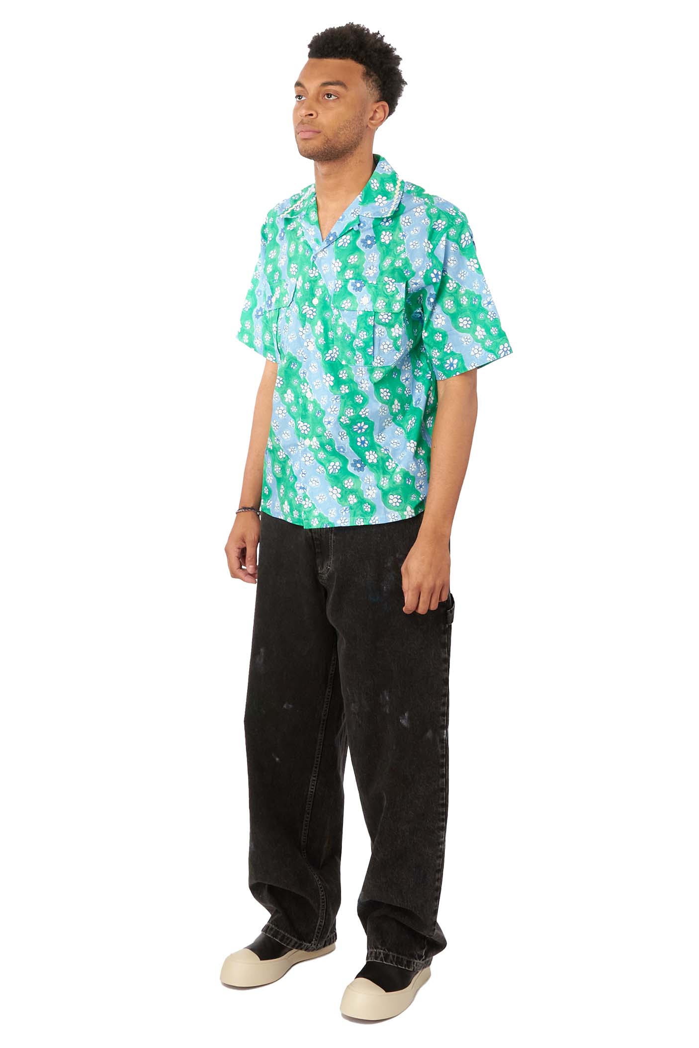 Marni Mens Short Sleeve Bowling Shirt 'Sea Foam' - Image 2
