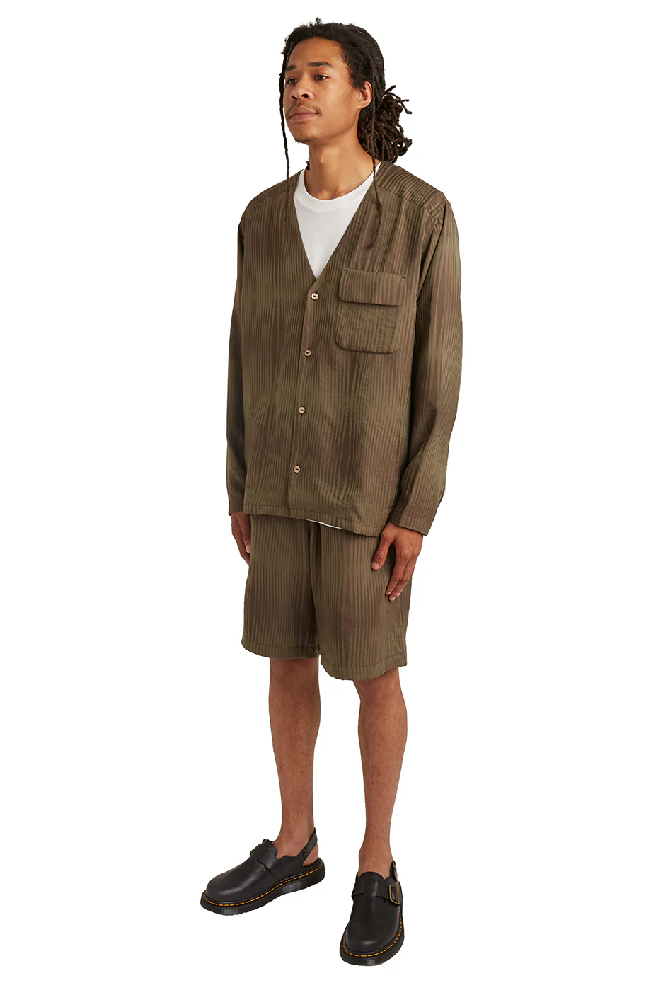 Needles Mens Basketball R/N Wave Stripe Shorts 'Brown' - Image 2