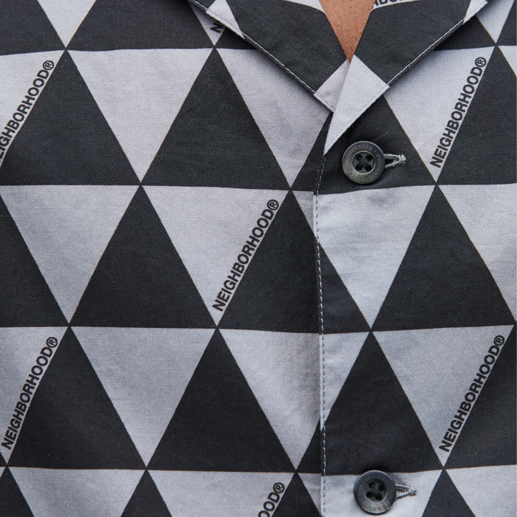 Neighborhood Triangle Pattern Hawaiian Shirt 'Grey' - Image 2