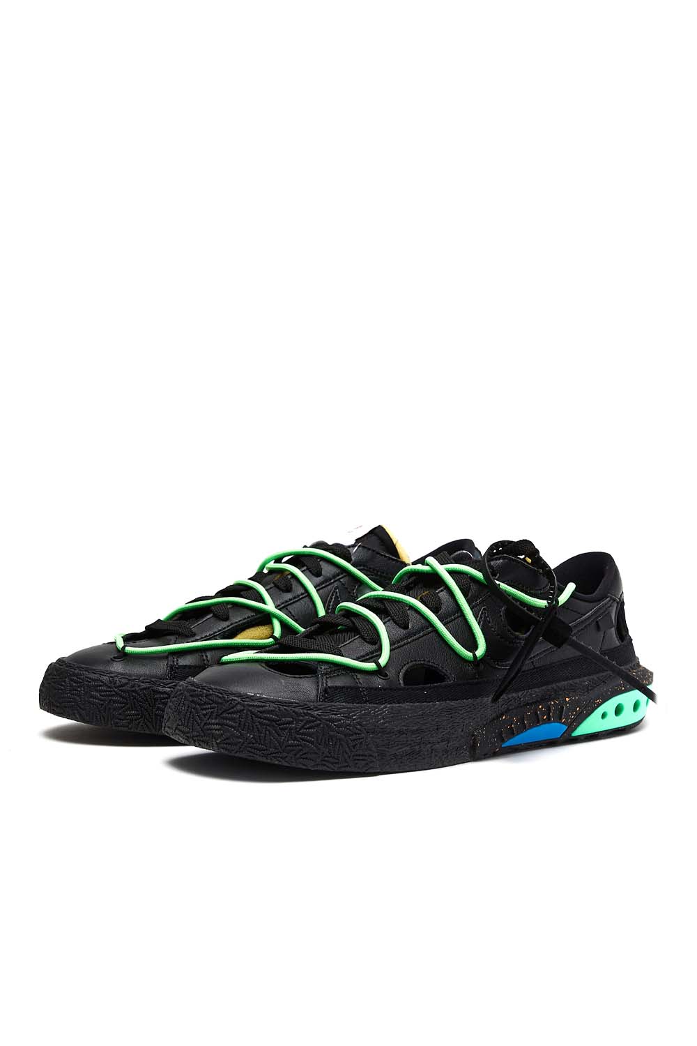 Nike x Off-White Blazer Low '77 'Black/Black/Electro Green' - Image 2